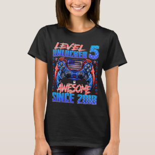 Level 5 Unlocked Awesome Since 2018 5th Birthday G T-Shirt