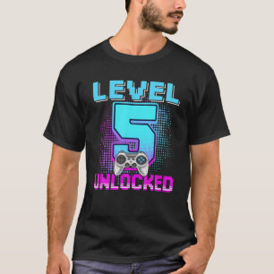 Level 5 Unlocked Awesome Video Game Bday 5Th Birth T-Shirt