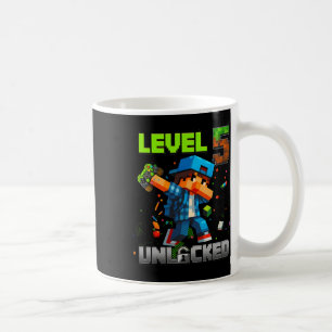 Level 5 Unlocked Funy Birthday Boy Pixel Gamer 5th Coffee Mug