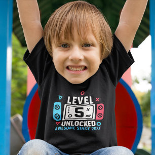 LEVEL 5 UNLOCKED Gamer Birthday – Custom Year T-Shirt