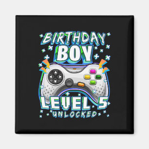 Level 5 Unlocked Video Game 5th Birthday Gamer Boy Magnet