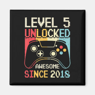 Level 5 Unlocked Video Game 5th Birthday Gamer Boy Magnet