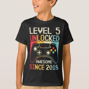 Level 5 Unlocked Video Game 5th Birthday Gamer Boy T-Shirt