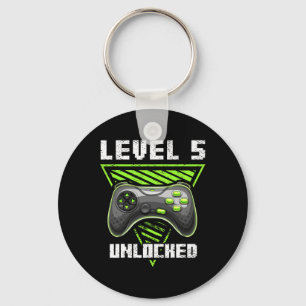 Level 5 Unlocked Video Game 5th Birthday Gamer Gif Key Ring