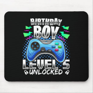Level 5 Unlocked Video Game 5th Birthday Gamer Gif Mouse Pad