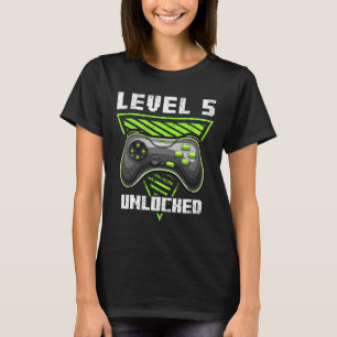 Level 5 Unlocked Video Game 5th Birthday Gamer Gif T-Shirt
