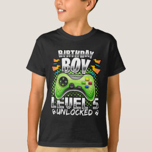 Level 5 Unlocked Video Game 5th Birthday Gamer Gif T-Shirt