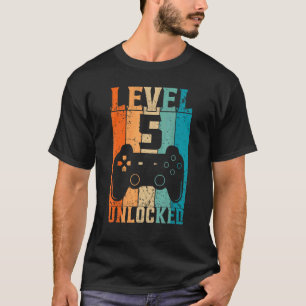 Level 5 Unlocked   Video Gamer 5th Birthday 1 T-Shirt