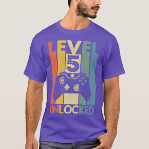 Level 5 Unlockedfunny Video Gamer 5th Birthday Gif T-Shirt