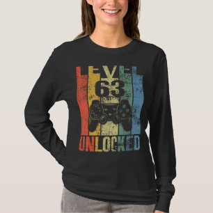 Level 63 Unlocked 63rd Birthday For Video Gamers T-Shirt