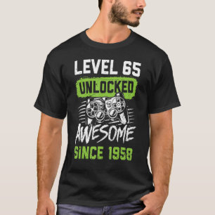 Level 65 Unlocked Awesome Since 1958 Video Game Bi T-Shirt
