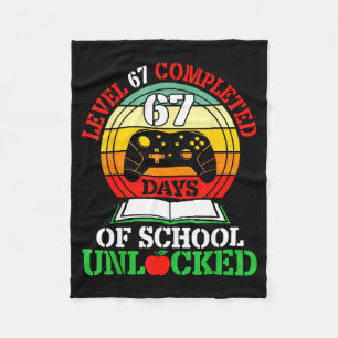 Level 67 Completed Days Of School Unlocked Gamer S Fleece Blanket