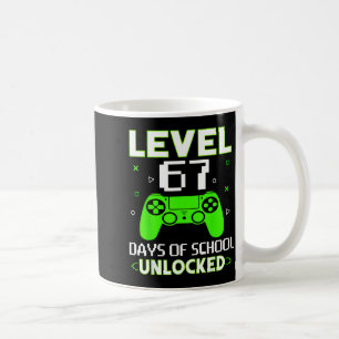 Level 67 Days Of School Unlocked Funny Gamer Kids  Coffee Mug