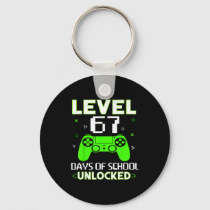 Level 67 Days Of School Unlocked Funny Gamer Kids  Key Ring