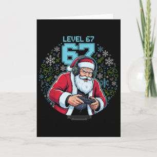 Level 67 Gamer Santa Claus Gaming Christmas Funny  Card