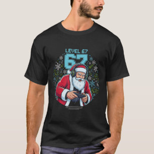 Level 67 Gamer Santa Claus Gaming Christmas Funny T-Shirt