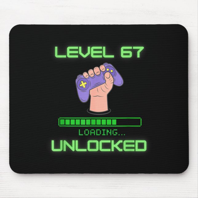 Level 67 Unlocked Gaming 6-7 School Meme Six Seven Mouse Pad (Front)