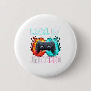 Level 67th Days Of School Unlocked Gamer Video Gam 6 Cm Round Badge