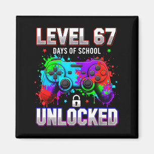 Level 67th Days Of School Unlocked Gamer Video Gam Magnet