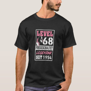 Level 68 Years Gamer Girl Seit 1954 Birthday Video T-Shirt