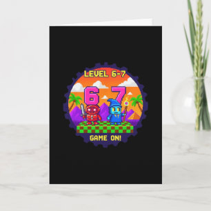 Level 6 7 Gaming Pixel Art Six Seven Gamers  Card