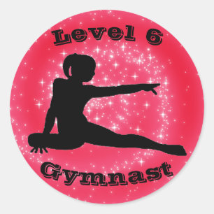 Level 6 Gymnast - (Level # can be changed) Classic Round Sticker