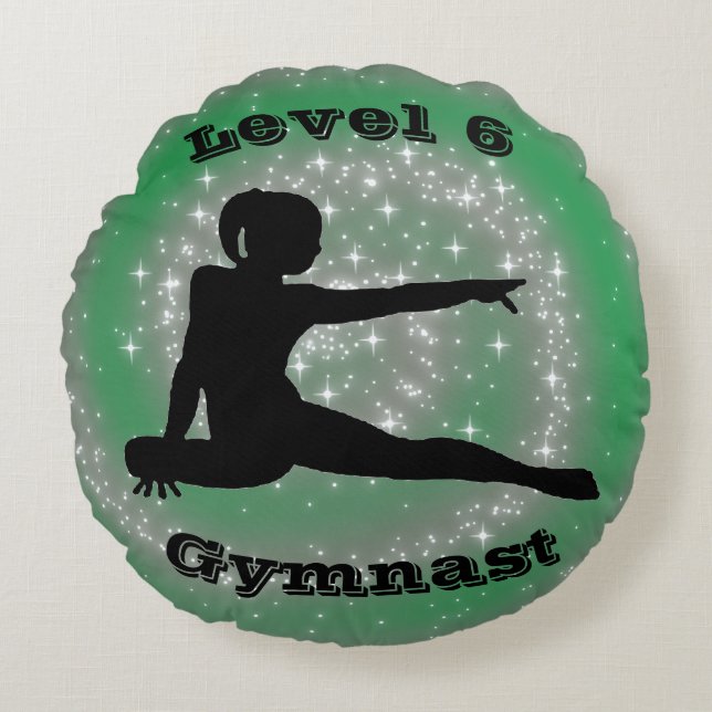 Level 6 Gymnast Round Cushion (Front)