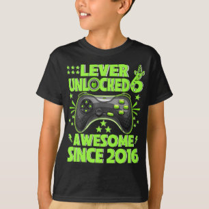 Level 6 Unlocked Awesome 2016 Video Game 6th Birth T-Shirt