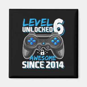Level 6 Unlocked Awesome Since 2014 Video Game 6th Magnet