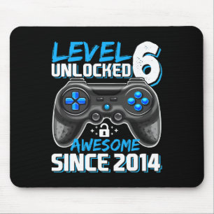 Level 6 Unlocked Awesome Since 2014 Video Game 6th Mouse Pad