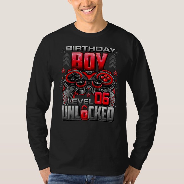 Level 6 Unlocked Awesome Since 2016 6th Birthday G T-Shirt (Front)
