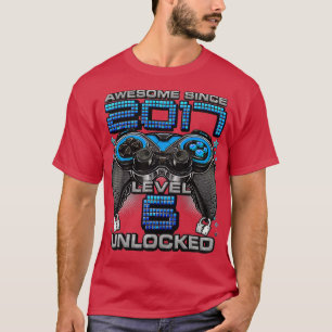 Level 6 Unlocked Awesome Since 2017 6th Birthday G T-Shirt