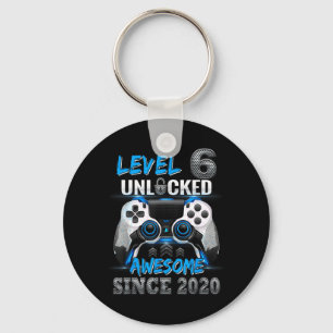 Level 6 Unlocked Awesome Since 2020 6th Birthday Key Ring