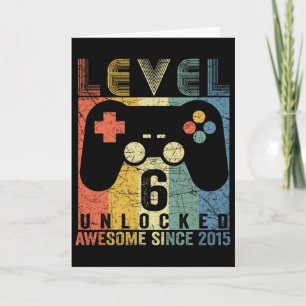 Level 6 Unlocked Awesome Video Game 6th Birthday B Card