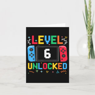 Level 6 Unlocked Birthday Video Gamer 6th Birthday Card