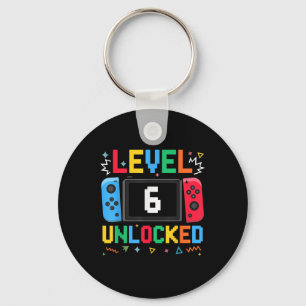 Level 6 Unlocked Birthday Video Gamer 6th Birthday Key Ring