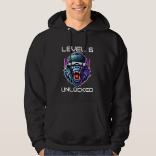Level 6 Unlocked Funny Video Gamer 6th Birthday Hoodie