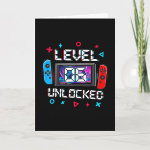 Level 6 Unlocked Gamer 6th Birthday Gift Video Gam Card