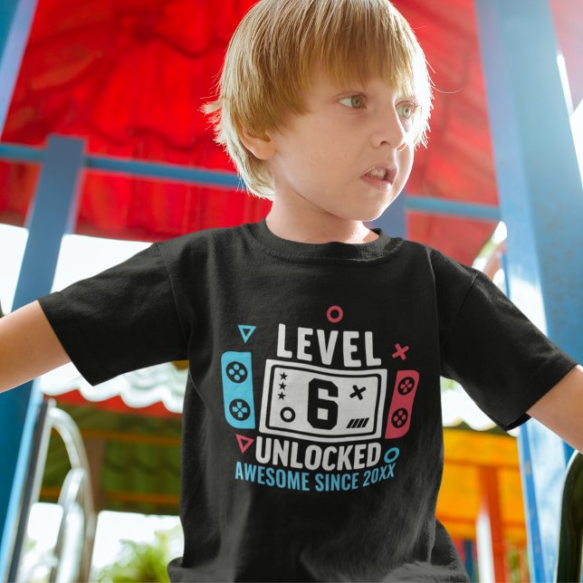 LEVEL 6 UNLOCKED Gamer Birthday – Custom Year T-Shirt (Creator Uploaded)