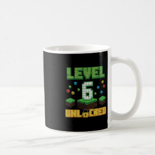 Level 6 Unlocked Pixel Gamer 6th Birthday Gaming B Coffee Mug