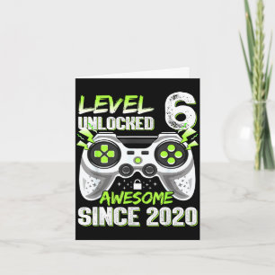 Level 6 unlocked video game 6th birthday boys card