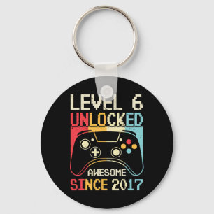 Level 6 Unlocked Video Game 6th Birthday Gamer Boy Key Ring