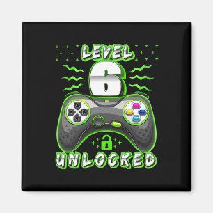 Level 6 Unlocked Video Game 6th Birthday Gamer Boy Magnet