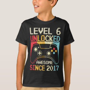 Level 6 Unlocked Video Game 6th Birthday Gamer Boy T-Shirt