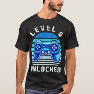 Level 6 Unlocked Video Game 6th Birthday Gamer Boy T-Shirt