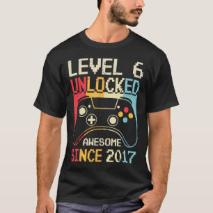 Level 6 Unlocked Video Game 6th Birthday Gamer Boy T-Shirt
