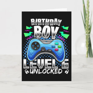 Level 6 Unlocked Video Game 6th Birthday Gamer Gif Card