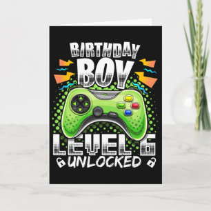 Level 6 Unlocked Video Game 6th Birthday Gamer Gif Card