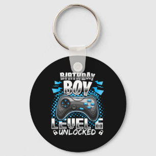 Level 6 Unlocked Video Game 6th Birthday Gamer Gif Key Ring