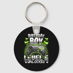 Level 6 Unlocked Video Game 6th Birthday Gamer Gif Key Ring